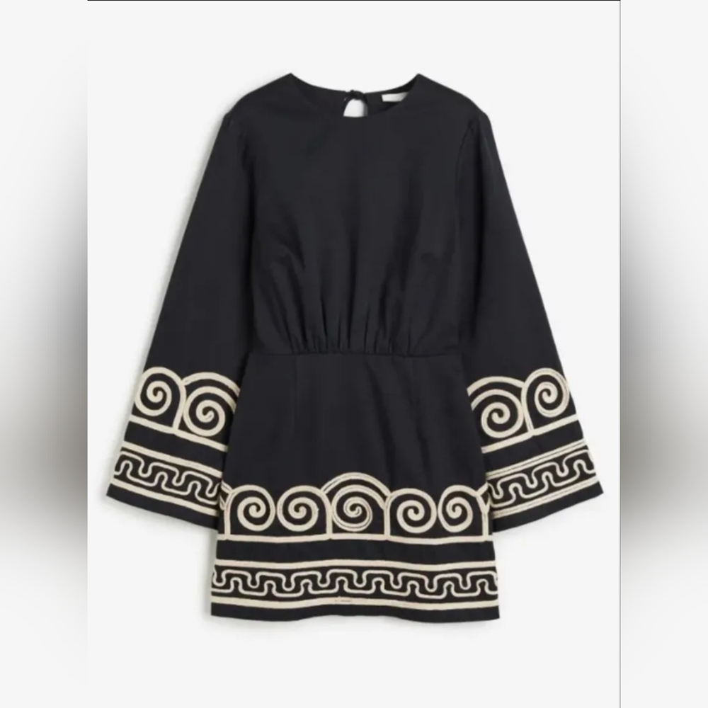 Beautiful embroidered Black and Cream dress